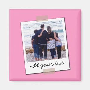 Aimant Photo de famille personnalisée et texte personnal