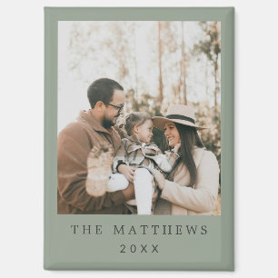 Aimant Photo de famille scandinave vert sauge minimaliste