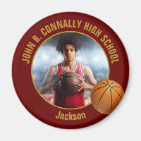 Photo de joueur de basket-ball en or grenat