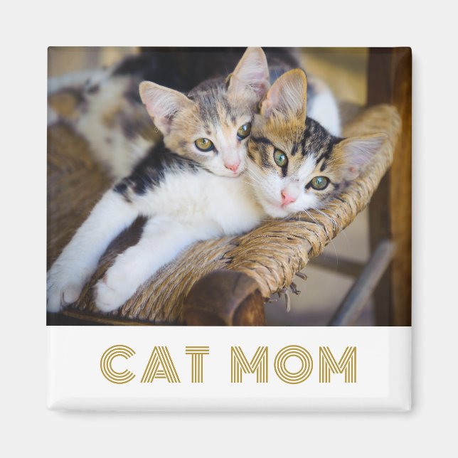 Aimant Photo de la maman chat moderne (Devant)
