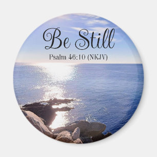 Aimant Photo de l'océan bleu calme Bible Verse Know God