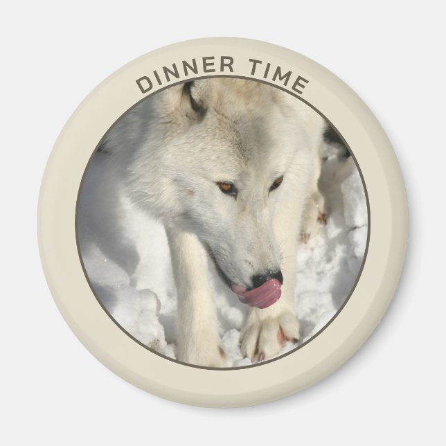 Aimant Photo de loup arctique (Devant)