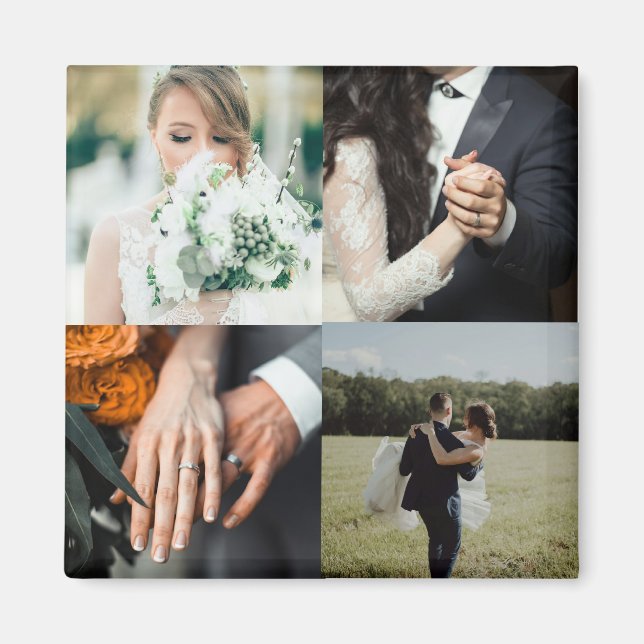 Aimant Photo de mariage personnalisée  (Devant)