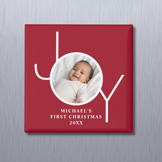 Aimant Photo de Noël de bébé rouge (Créateur téléchargé)