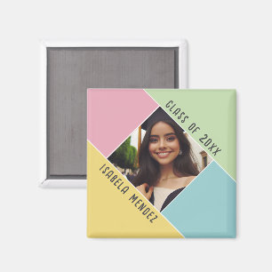 Aimant Photo de remise de diplôme personnalisée Nom Class
