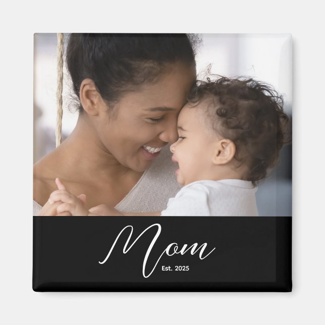 Aimant Photo de script moderne établi pour maman personna (Devant)