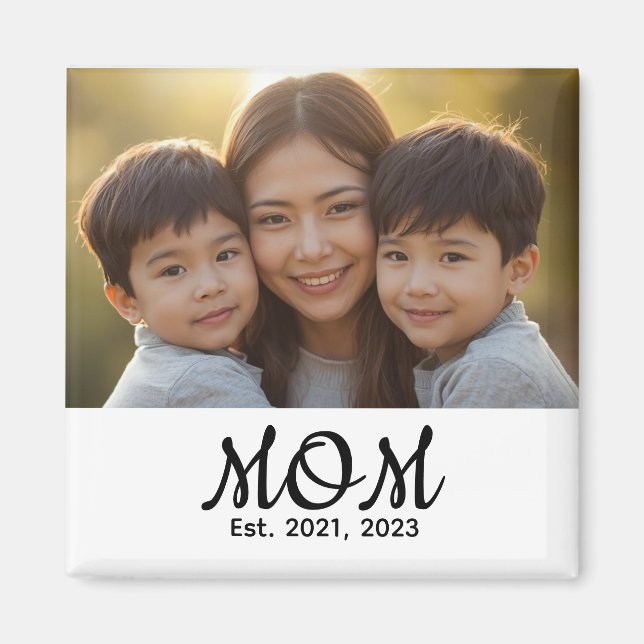 Aimant Photo de script moderne personnalisé pour maman (Devant)