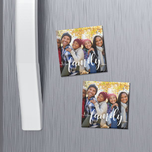 Aimant Photo de superposition de script de famille