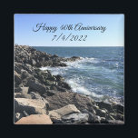 Aimant Photo du 40e anniversaire de l'Océan Atlantique bl<br><div class="desc">Belle photo de l'océan Atlantique.   Parfait pour les amoureux de la mer.</div>