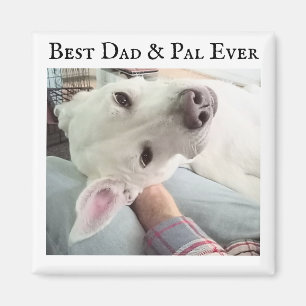 Aimant Photo du chien mignon Best Papa Pal Ever Blue Deni