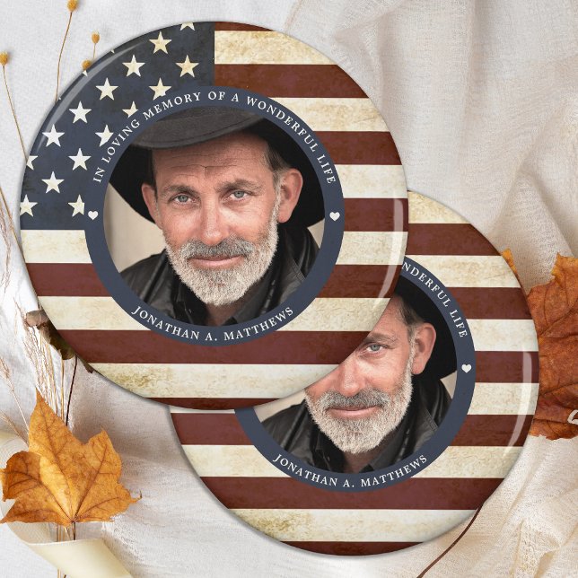 Aimant Photo du drapeau américain du mémorial patriotique (Créateur téléchargé)