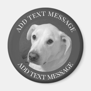 Aimant Photo en noir et blanc d'un beau chien à l'âne