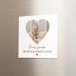 Aimant Photo grand-père personnalisée | Meilleur Grand-Pè<br><div class="desc">Célébrez papy chaque fois qu'il ouvre le frigo ! Cet aimant photo carré personnalisé dispose d'un cadre en forme de coeur avec votre mémoire préférée et les mots Best Grand-pa Ever — le tout posé sur un arrière - plan blanc propre avec un accent de coeur rouge doux. Parfait pour...</div>