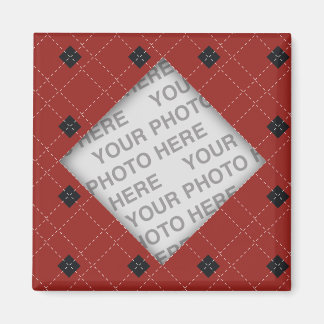 Aimant Photo Jacquard rouge et noir
