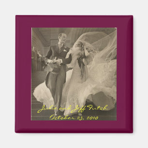 Aimant photo-mariage vintage