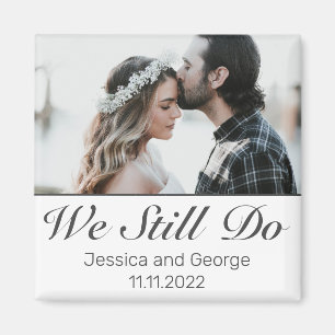 Aimant Photo minimaliste moderne noir blanc Anniversaire