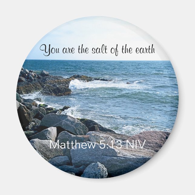 Aimant Photo of Ocean Salt of the Earth Bible Verse (Devant)