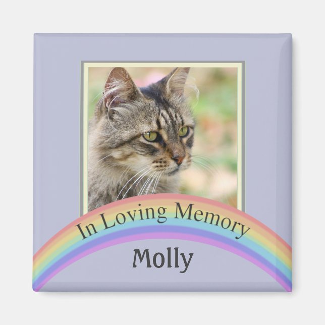 Aimant Photo personnalisable Pet Memorial (bleu) (Devant)