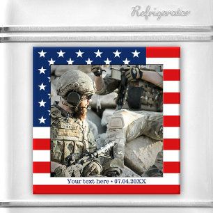 Aimant photo personnalisé avec drapeau américain p