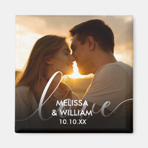 Aimant Photo personnalisé avec nom et date