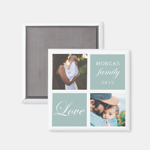 Aimant photo personnalisé pastel Famille Amour