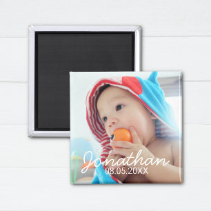 Aimant Photo personnalisée avec nom et date