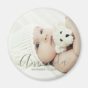 Aimant Photo personnalisée avec nom et texte personnalisé