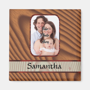 Aimant Photo personnalisée en bois Faux