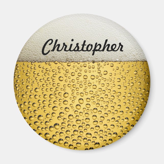 Aimant Photo personnalisée en verre de bière (Devant)