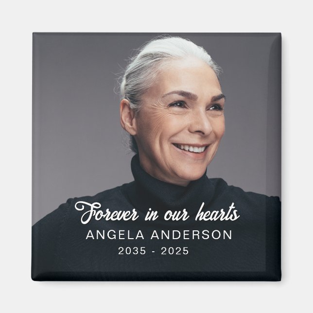 Aimant Photo personnalisée Hommage commémoratif funéraire (Devant)