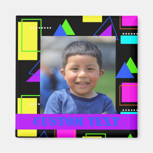AIMANT PHOTO RETRO 80S NEON FLUORO COLOR GEOMETRIC SHAPE