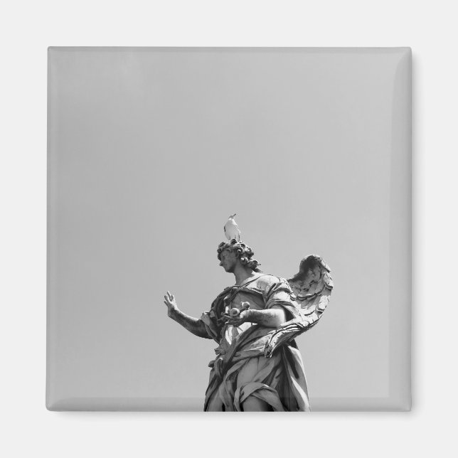 Aimant Photo simple et moderne de mouette sur la statue (Devant)