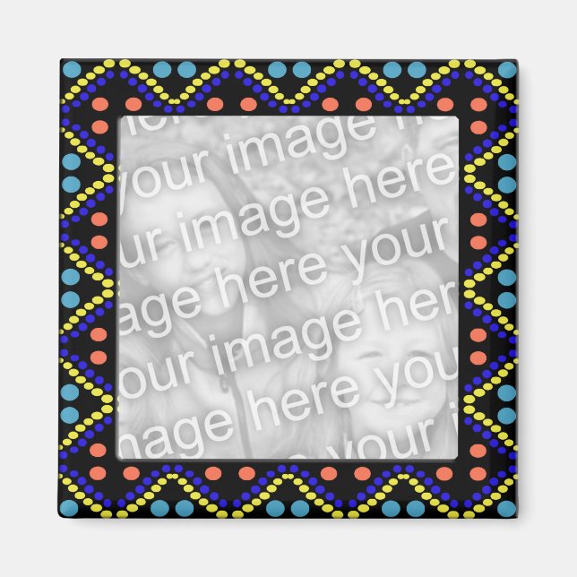 Aimant photoframe à points colorés (Devant)