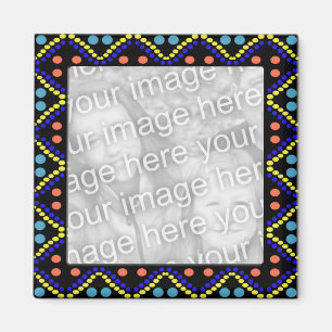 Aimant photoframe coloré de points