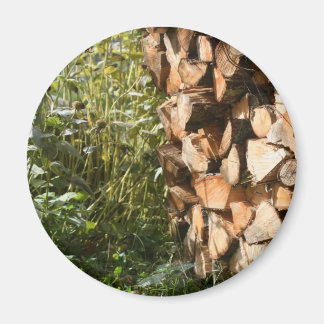 Aimant Photographie naturelle empilée en bois de chauffag