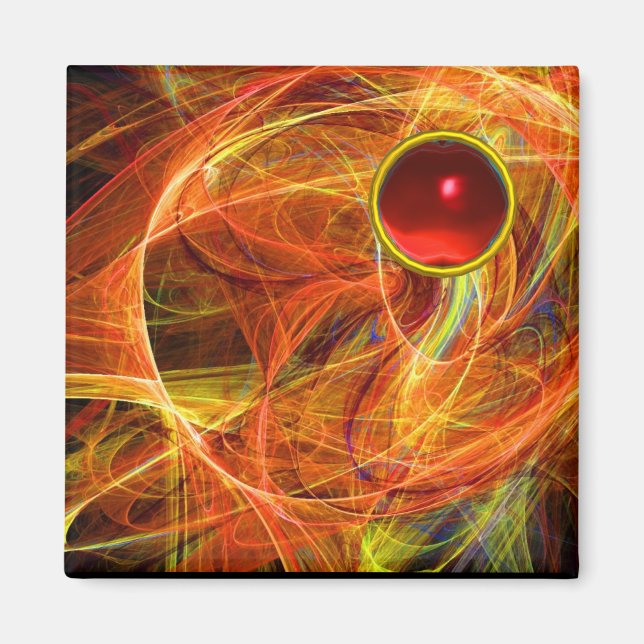 AIMANT PHOTON FROID AVEC PIERRE ROUGE EN RUBY (Devant)