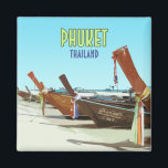 Aimant Phuket Thaïlande Tropical Beach Vintage<br><div class="desc">Affichez les plages et les bateaux de Phuket,  Thaïlande sur un aimant dans votre maison comme un souvenir de l'un des plus grands sites du monde !</div>