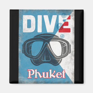 Aimant Phuket Vintage Scuba Diving Mask