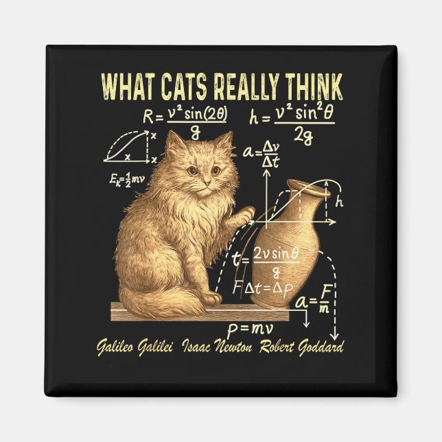 Aimant Physique drôle humour scientifique Ce que les chat (Devant)