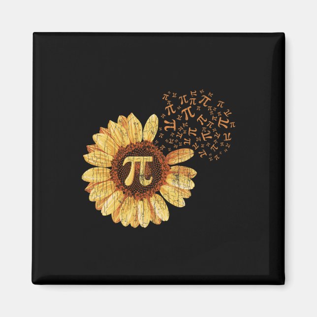 Aimant Pi Apparel Pi Jour Sunflower Attire Math Drôle Cad (Devant)