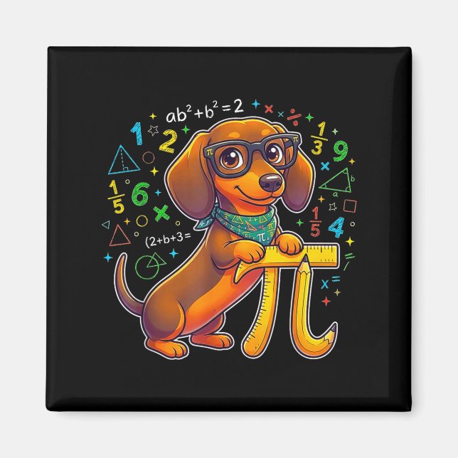 Aimant Pi Dachshund Math Pi Math Drôle Symbole De Pi Day  (Devant)