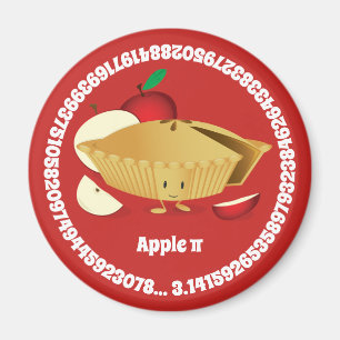 Aimant Pi Day Apple Pie Cartoon Numéro de caractère