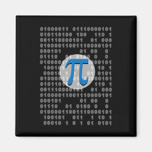 Aimant Pi Day Ascii Binary Code 3.14 Pi Symbole math Nerd