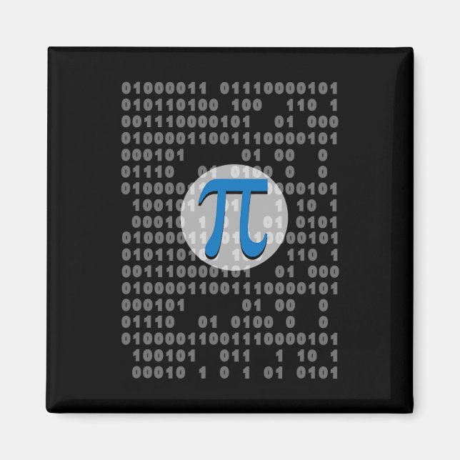 Aimant Pi Day Ascii Binary Code 3.14 Pi Symbole math Nerd (Devant)