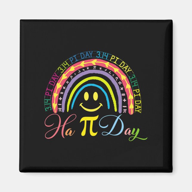Aimant Pi Day Math Number Rainbow Happy Pi Day Fun Smile (Devant)