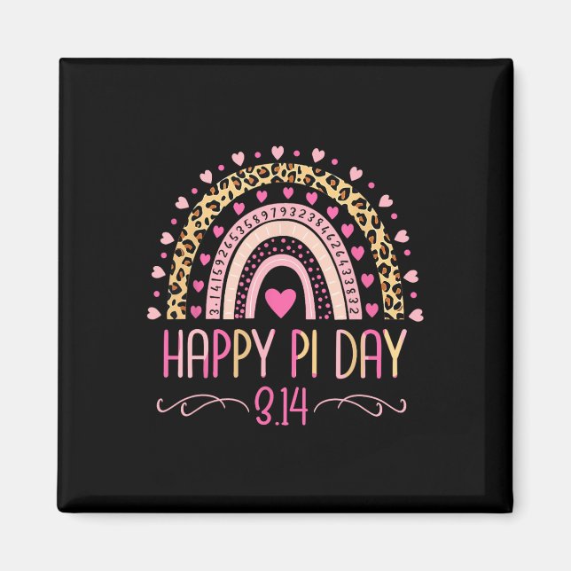 Aimant Pi Day Spiral Pi Math Enseignant 3.14 Leopard Arc- (Devant)