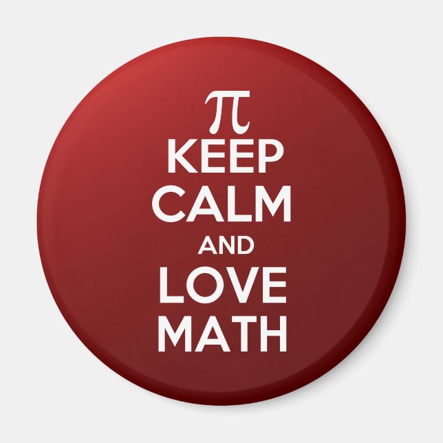 Aimant Pi garder calme et amour mathématiques (Devant)