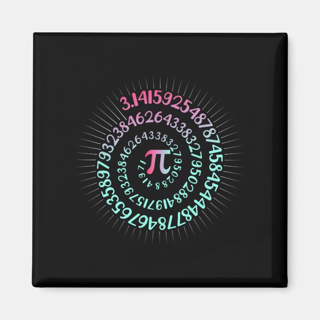 Aimant Pi Jour Math Geek Nerd 3.1415 Numéro Irrationnel P (Devant)
