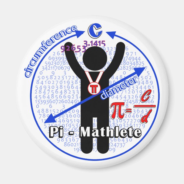 Aimant Pi-Mathlete 3,14 Pi Jour (Devant)