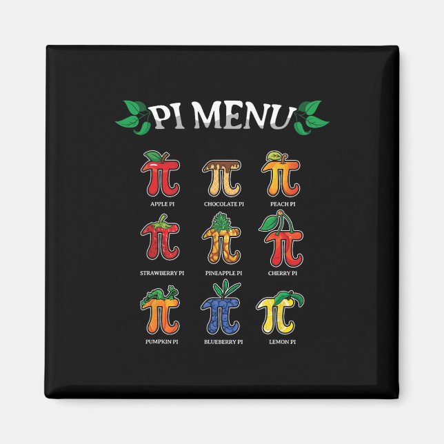 Aimant Pi Menu Pi Day 2025 3.14 Math Teacher Pie Menu Mat (Devant)